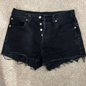Authentic High Rise 501 Levi Shorts - Black